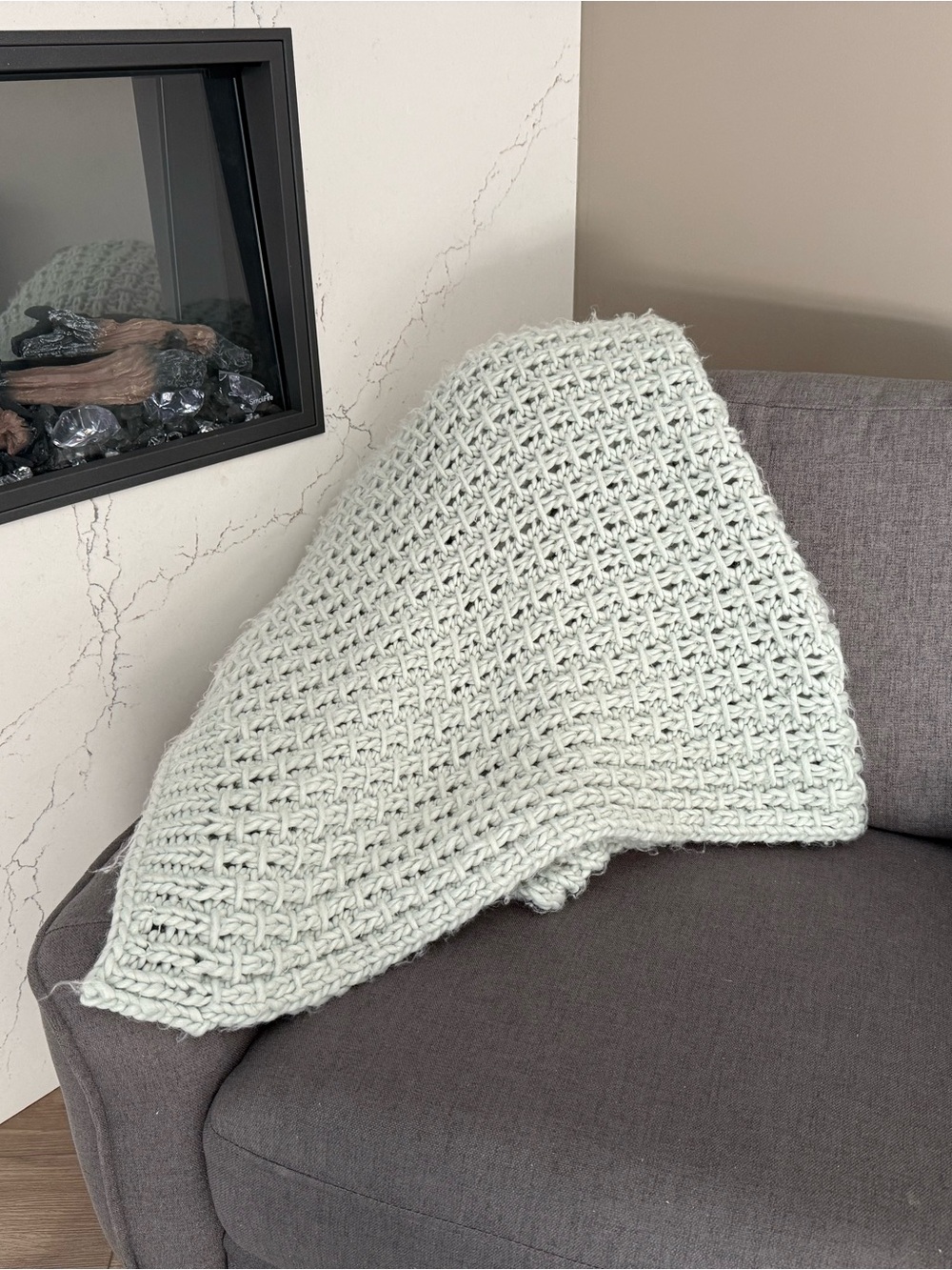 Hearth and Hand with Magnolia Soft Knit Throw Blanket - Light Sage Green